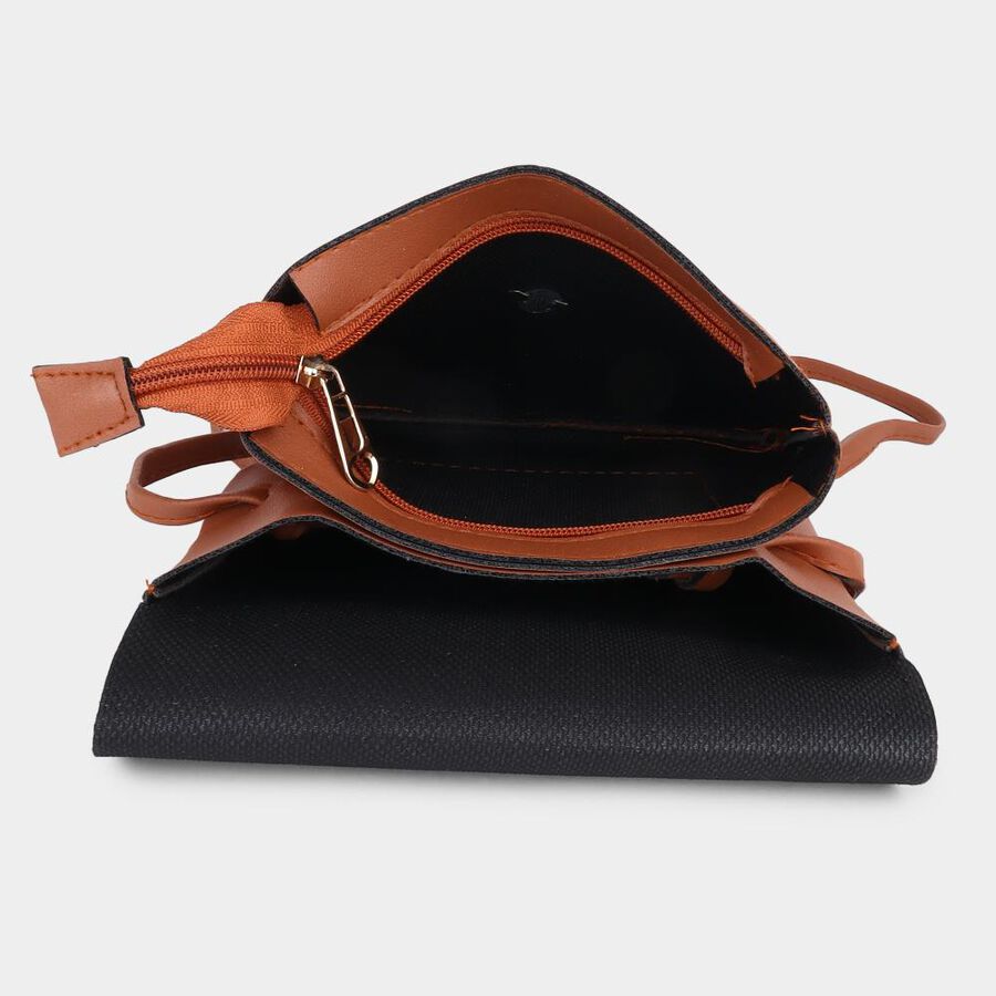 Women's Tan Polyurethane Sling Bag, , large image number null