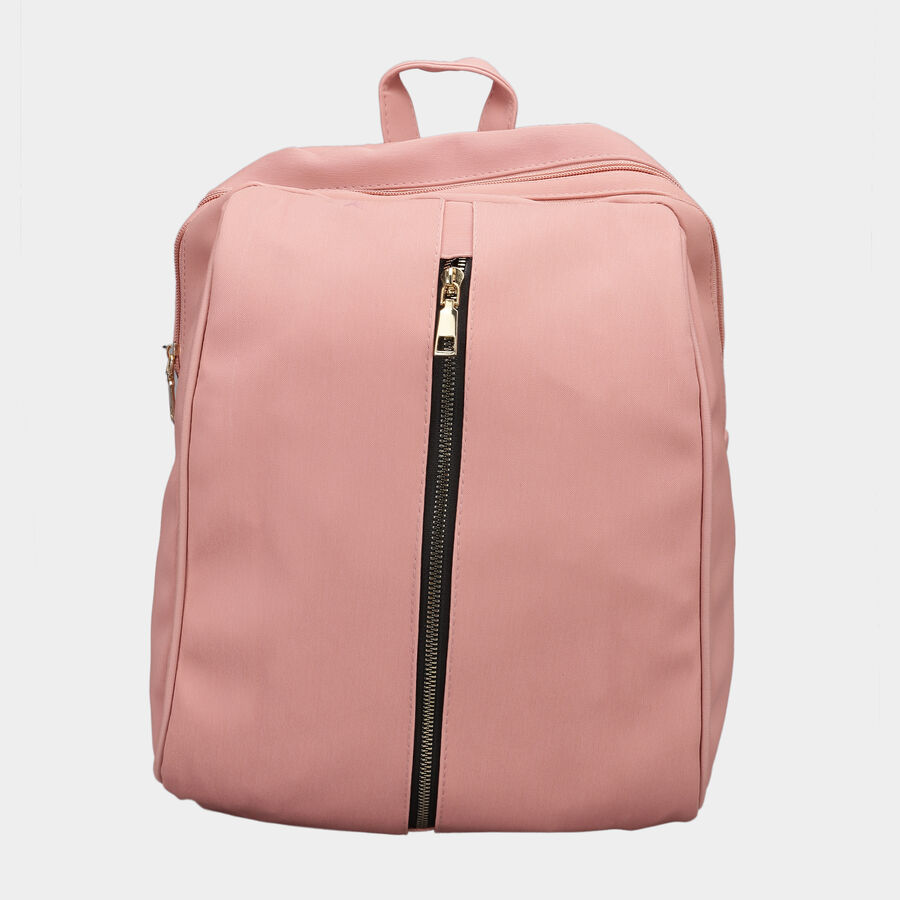 Women's 2 Compartment Solid Polyurethane Backpack, , large image number null