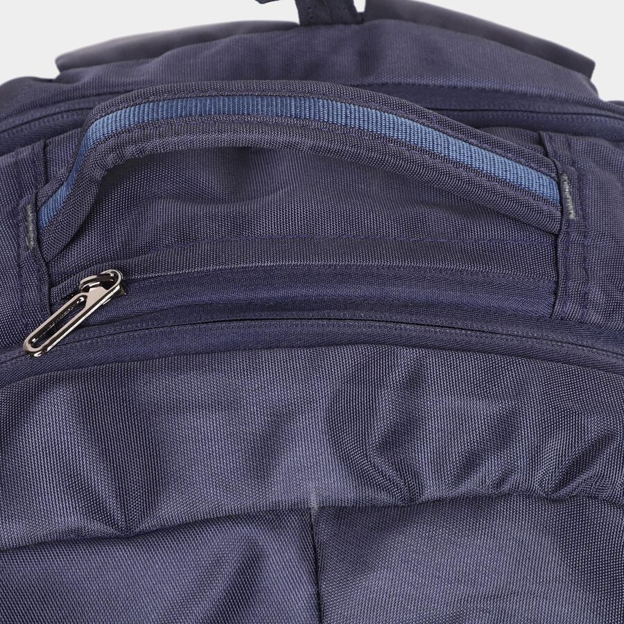 Dark Blue Polyester Backpack with Laptop Compartment and USB Port, , large image number null