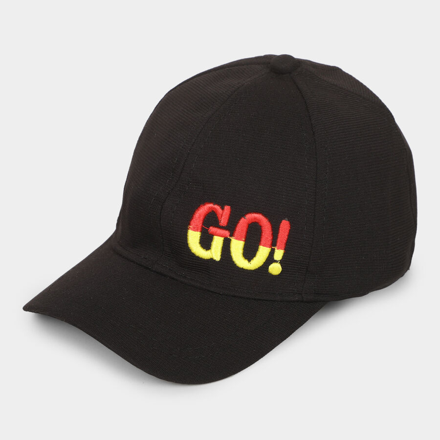 Kids Black Fabric Cap, , large image number null