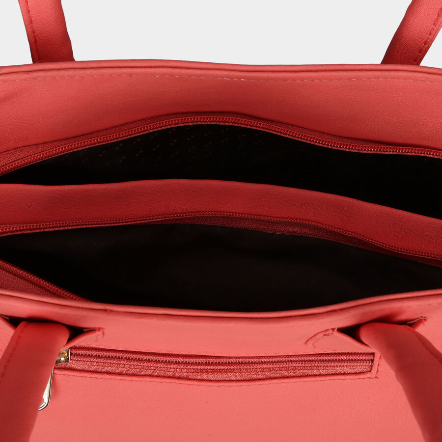 Women's Polyurethane Satchel, Medium Size, , large image number null