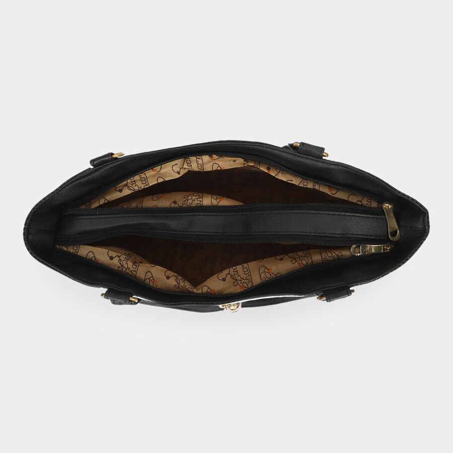 Women's Black Fabric Hand Bag, , large image number null