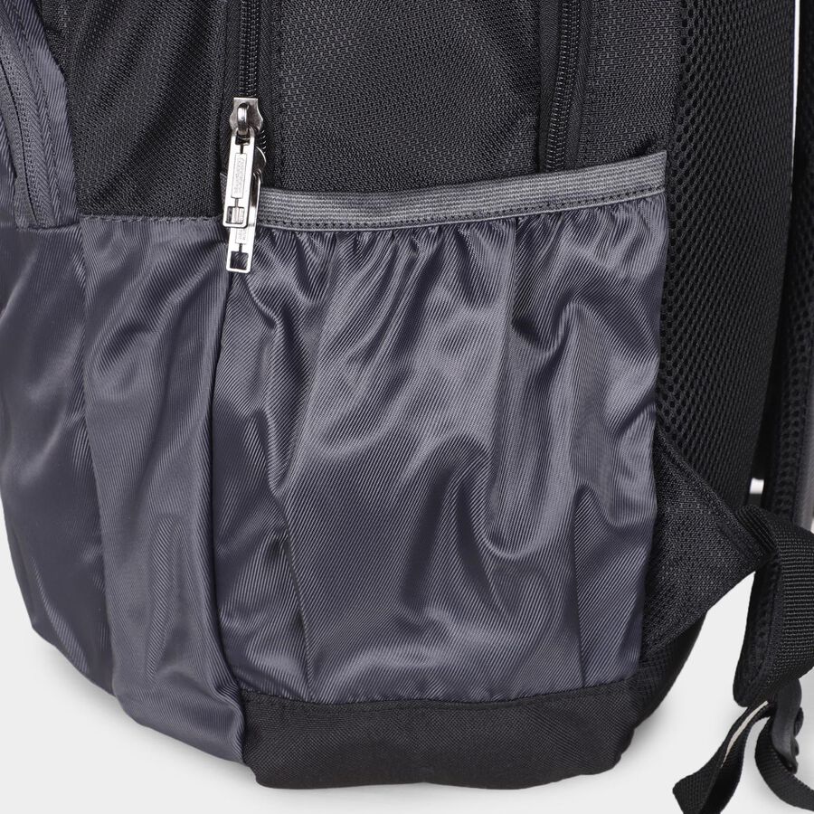 Dark Grey Polyester Backpack with Laptop Compartment, , large image number null