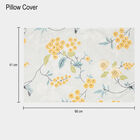 Yellow Floral Printed Single Bedsheet with Pillow Cover, , small