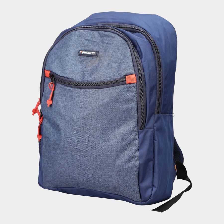 Dark Blue Polyester Backpack, Medium Size, , large image number null