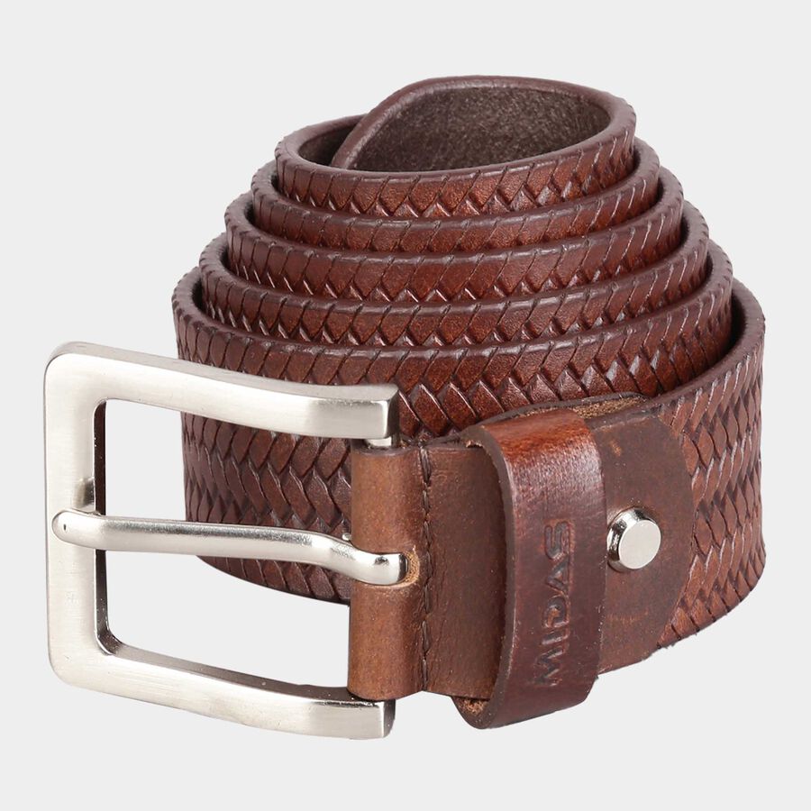 Men's Polyurethane Casual Belt, Size 32, Textured, , large image number null