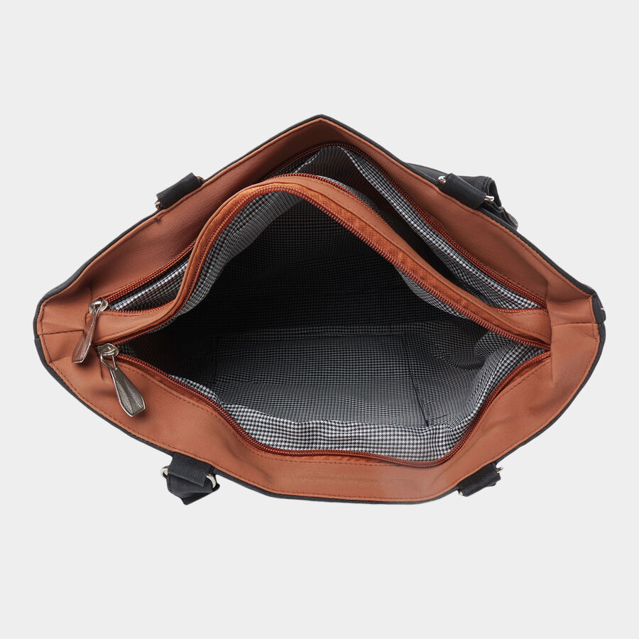 Women's Tan Polyurethane Tote Bag, , large image number null