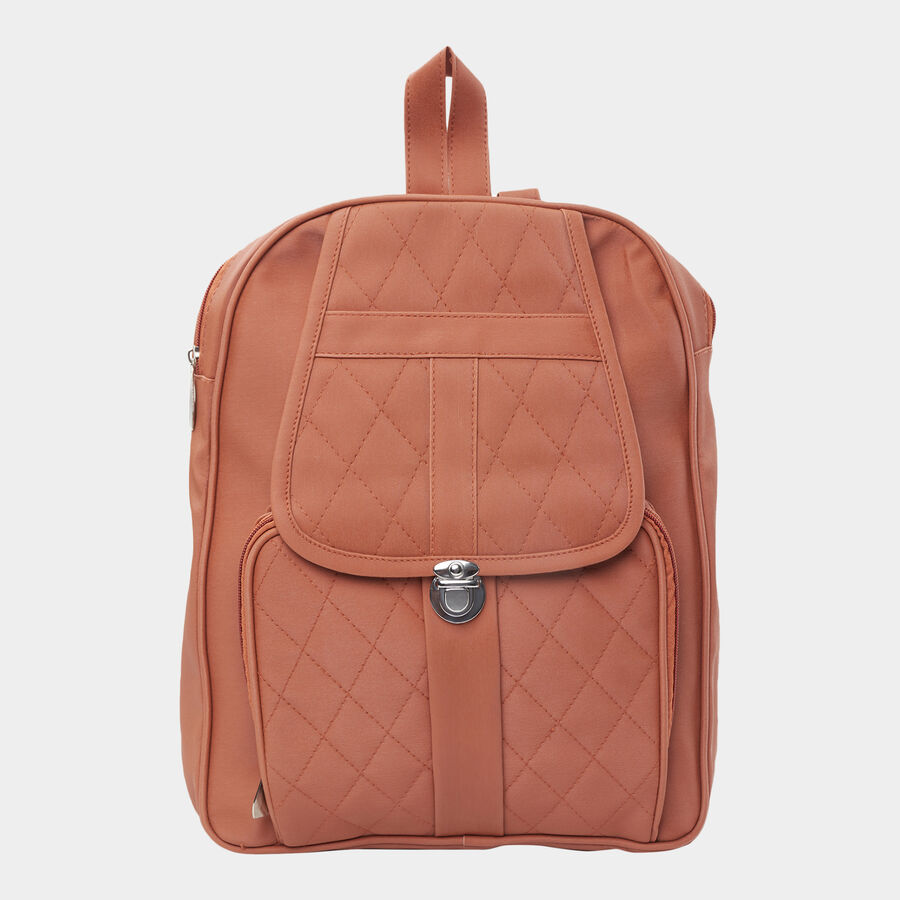 Women's Quilted Polyurethane Backpack, , large image number null