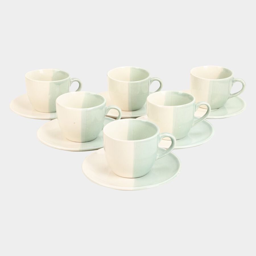 12 Pcs. Stoneware Cup and Saucer Set, , large image number null