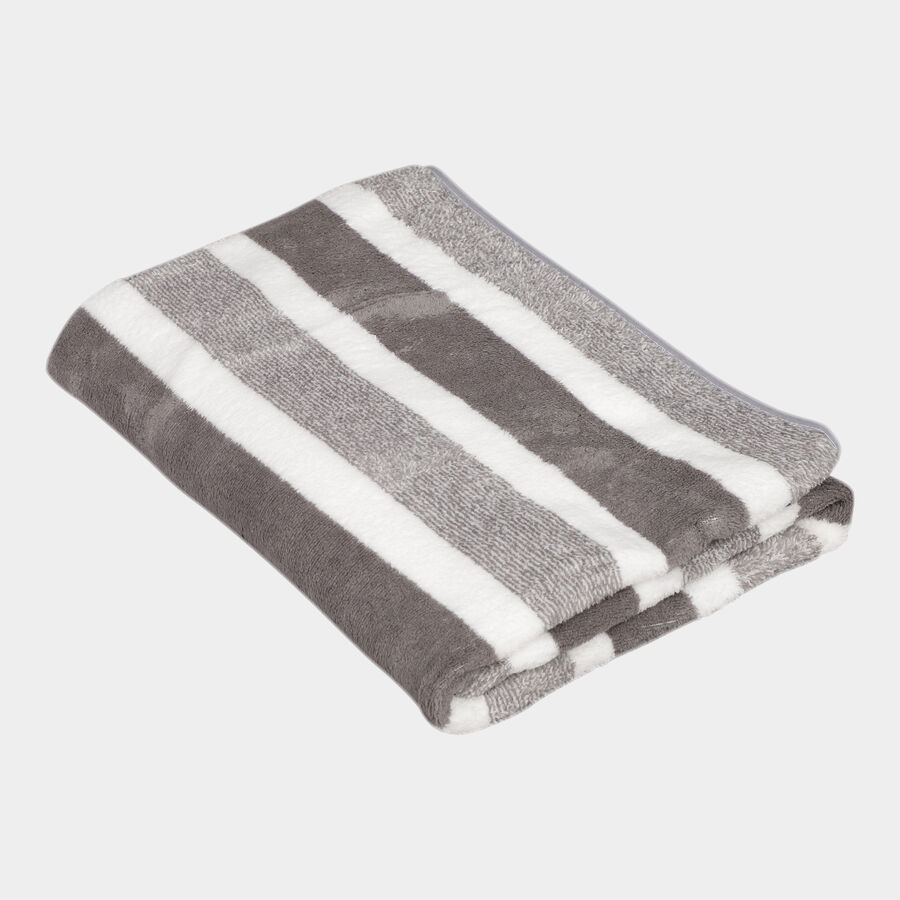 200 GSM Grey Microfiber Bath Towel, , large