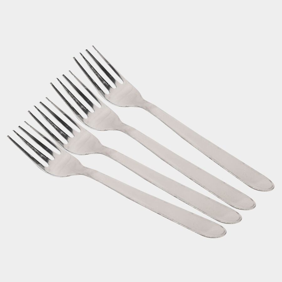 Set of 4 Stainless Steel Dessert Forks, , large image number null