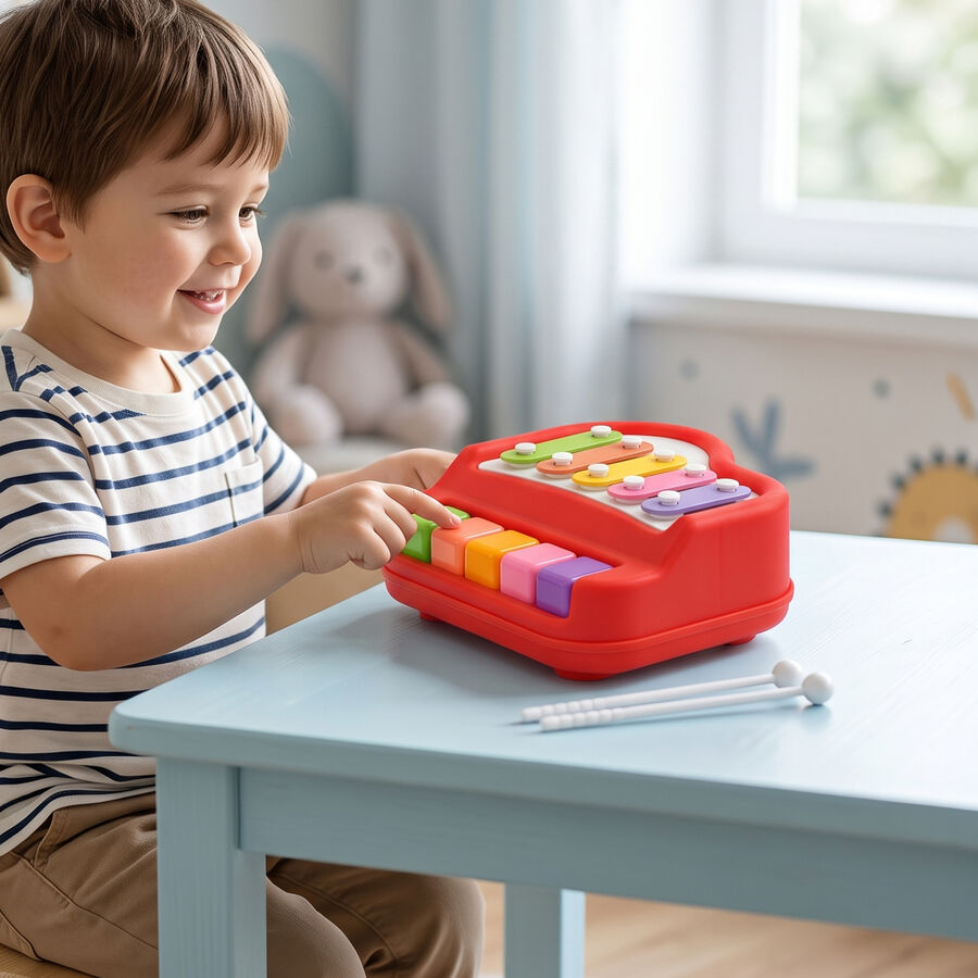 Kid's 2-in-1 Piano Xylophone Musical Toy, , large
