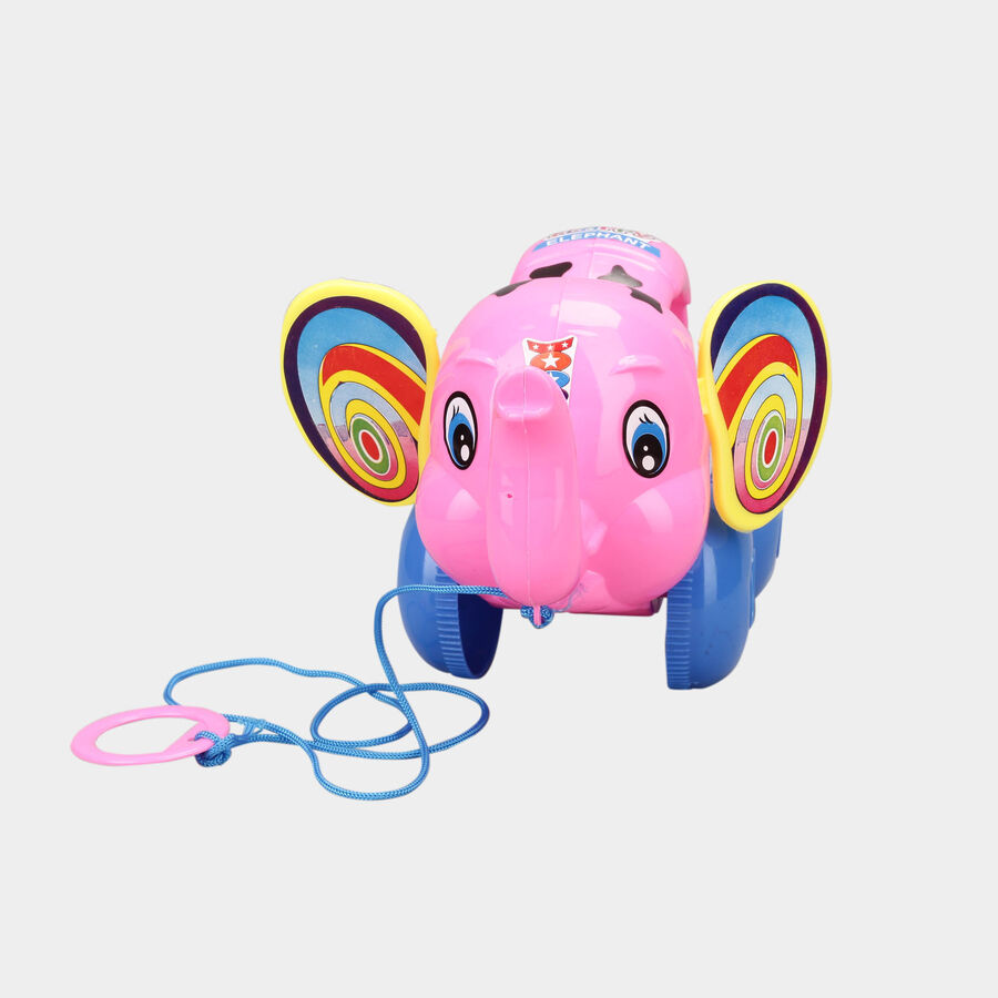 Plastic Pull Along Elephant, , large image number null