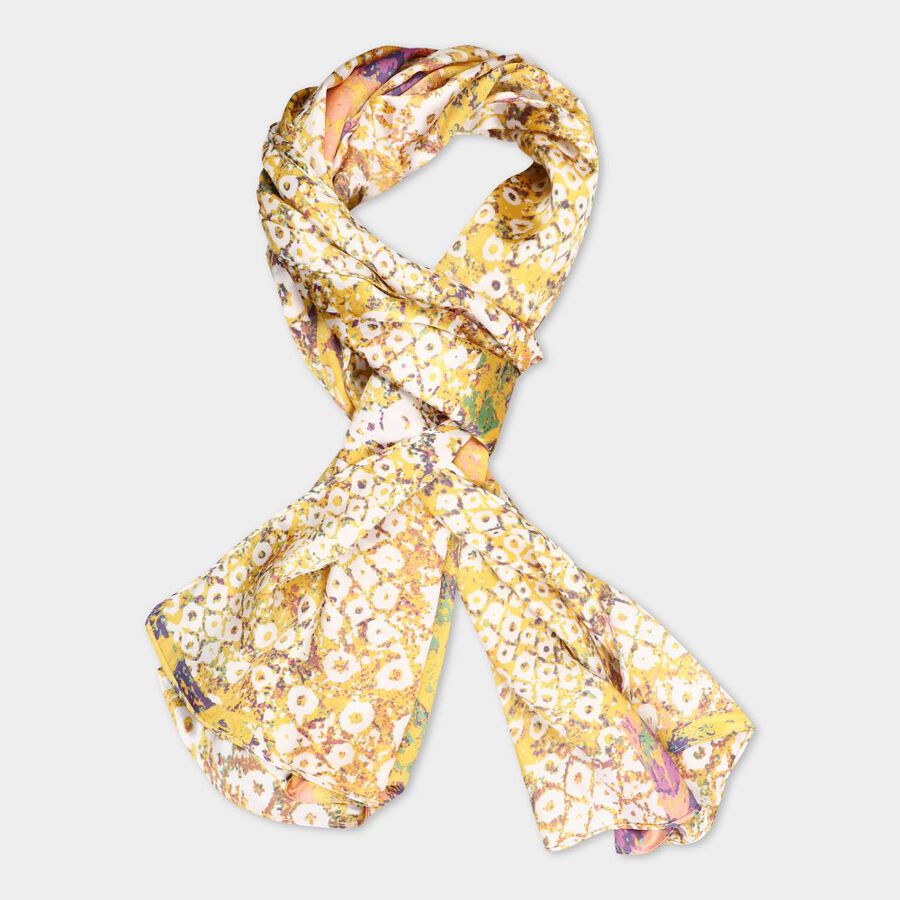 Women's Yellow Viscose Scarf, , large image number null
