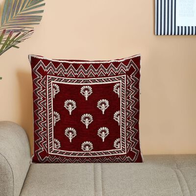 Maroon Microfiber Cushion Cover