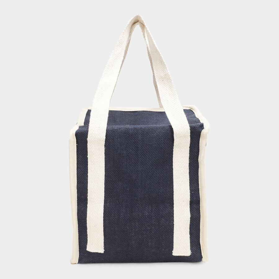 Dark Blue Jute Lunch Bag, , large image number null