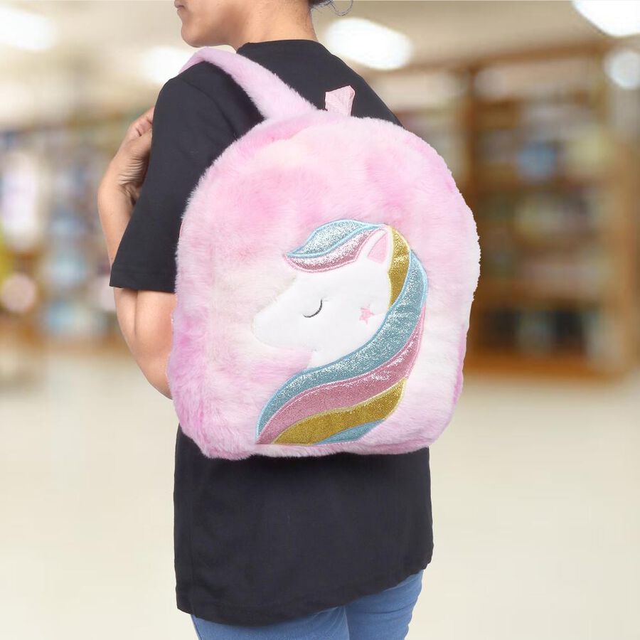 Kid's Pink Polyester Backpack, , large image number null