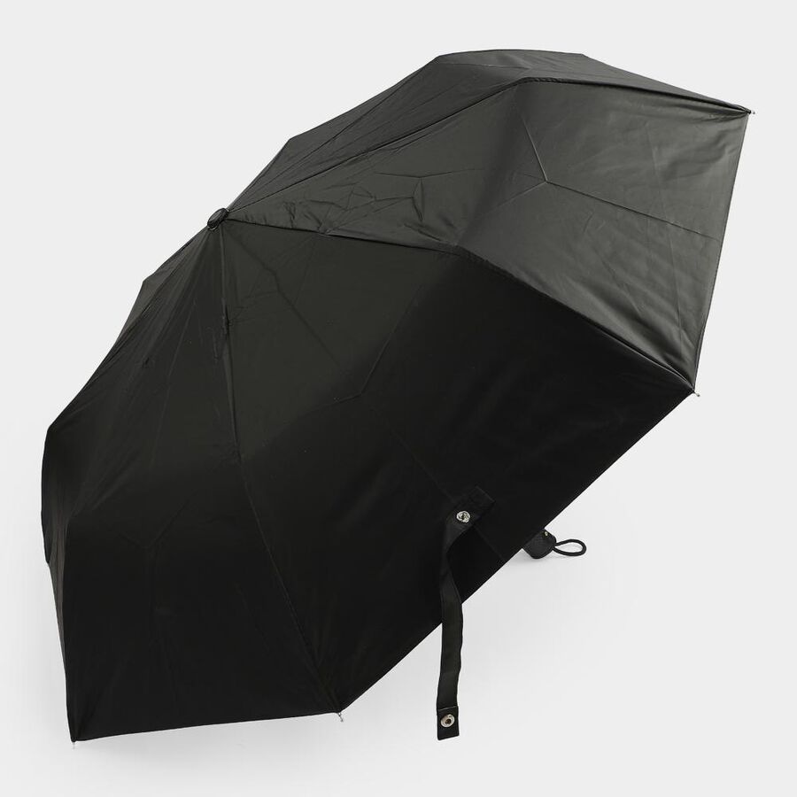 Men's Black Polyester Umbrella, , large