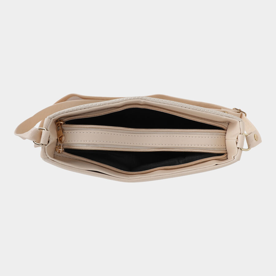 Woman's Off-White Polyurethane Bag, , large