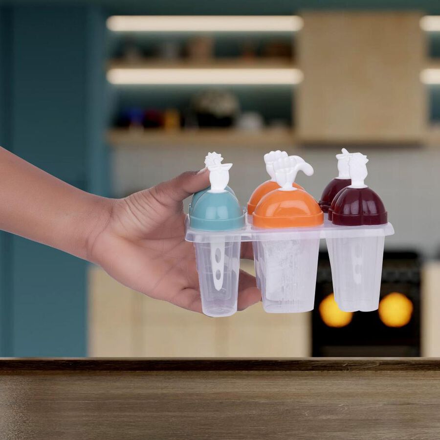 प्लास्टिक 6 मोल्ड कुल्फी मेकर, , large