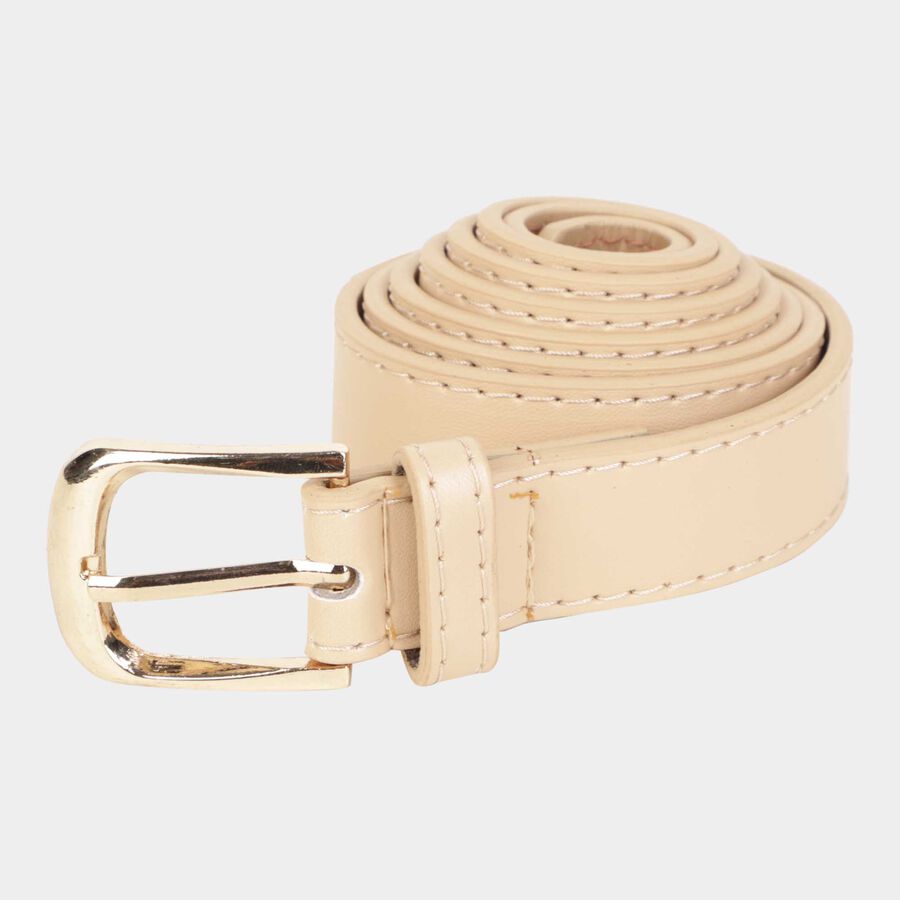 Women's Beige Polyurethane Belt, , large image number null