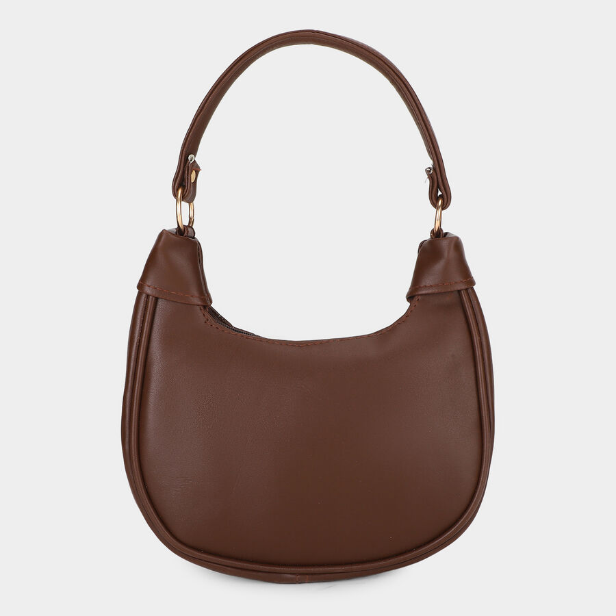 Woman's Brown Polyurethane Bag, , large