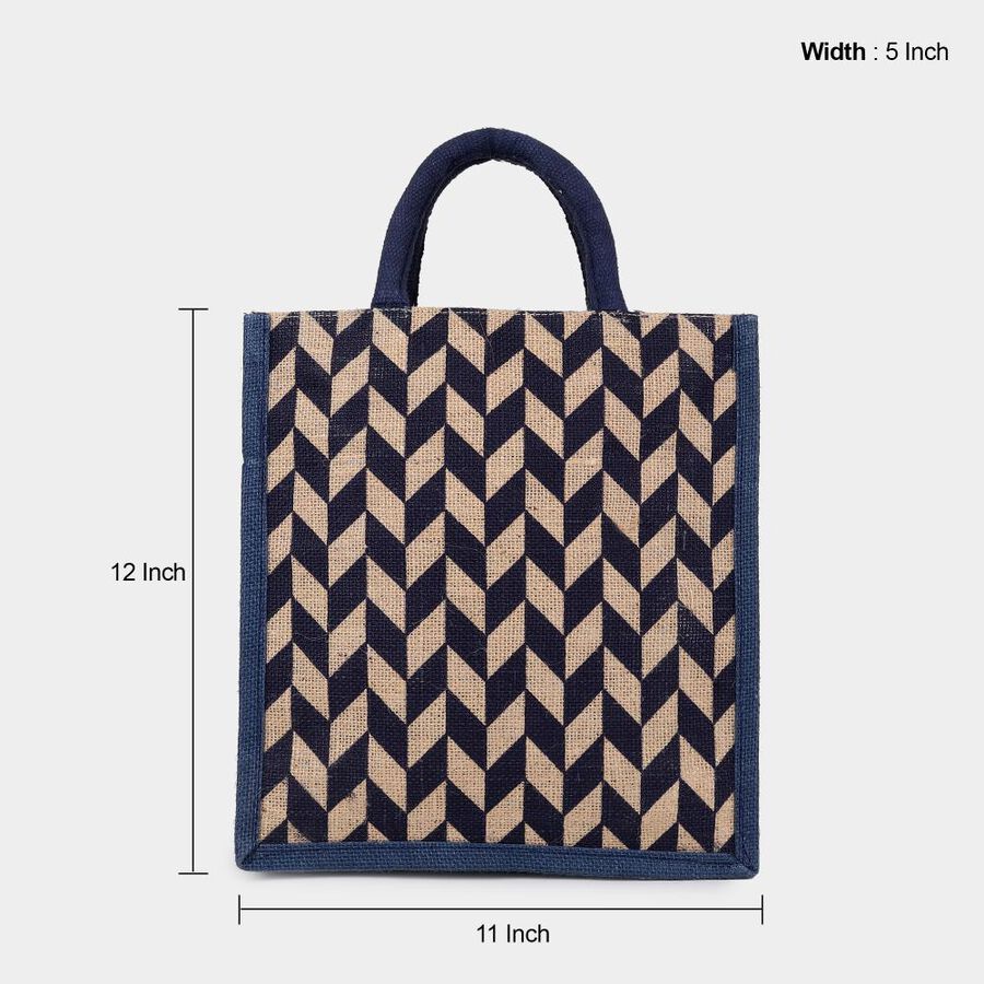 Dark Blue Jute Lunch Bag, , large image number null