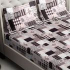 Brown Microfiber Double Bedsheet with Pillow Cover, , small