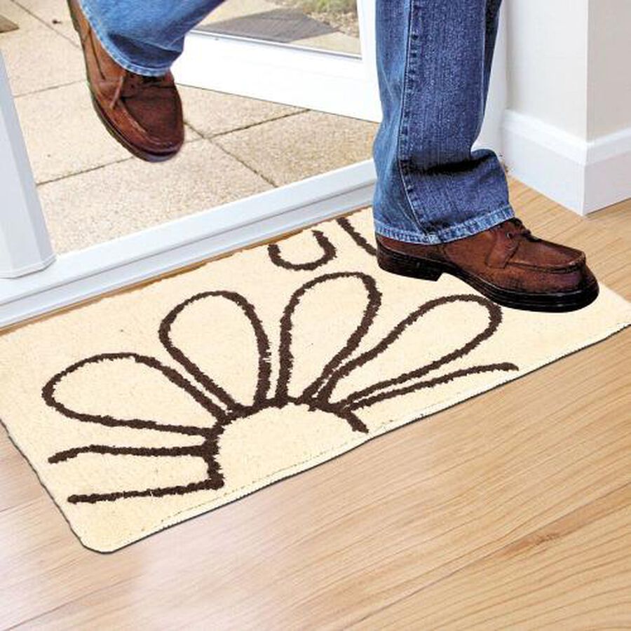 Anti-Skid Beige Polyester Door Mat, , large image number null