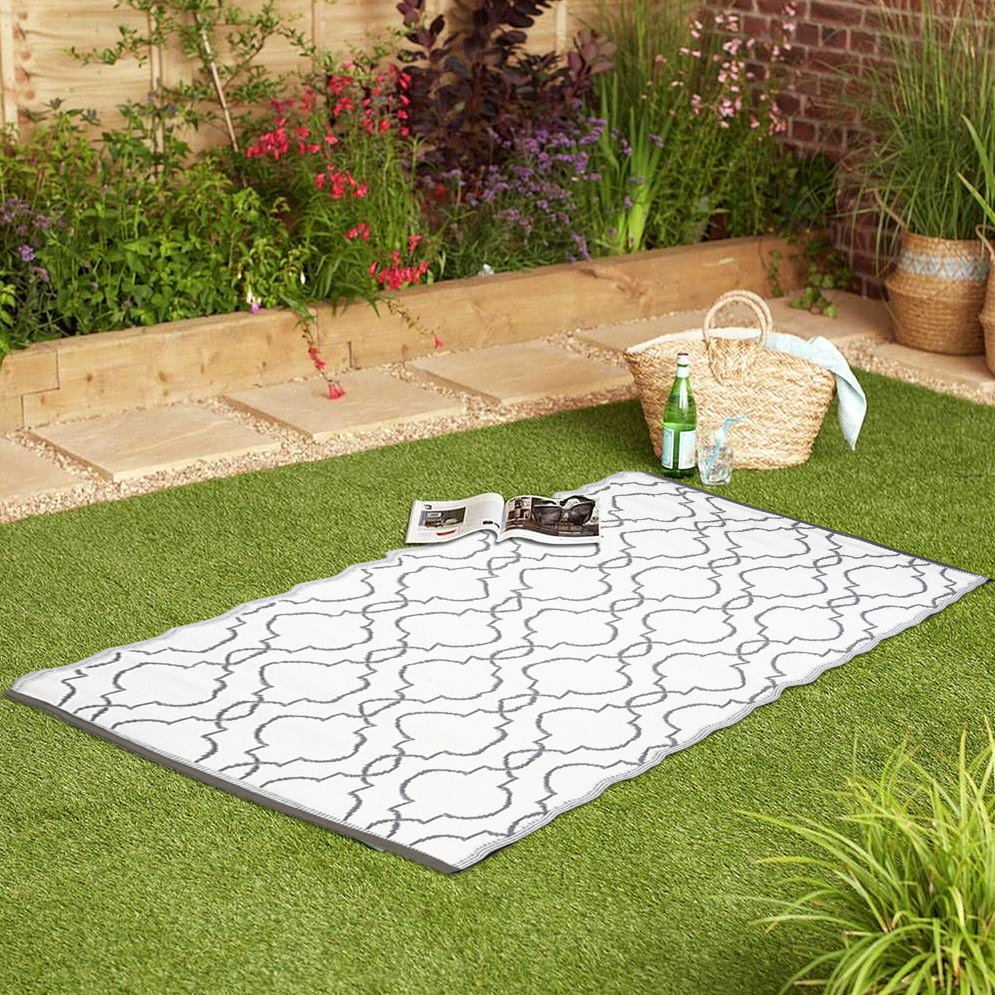 Home Beautiful                         White PVC Floor Mat