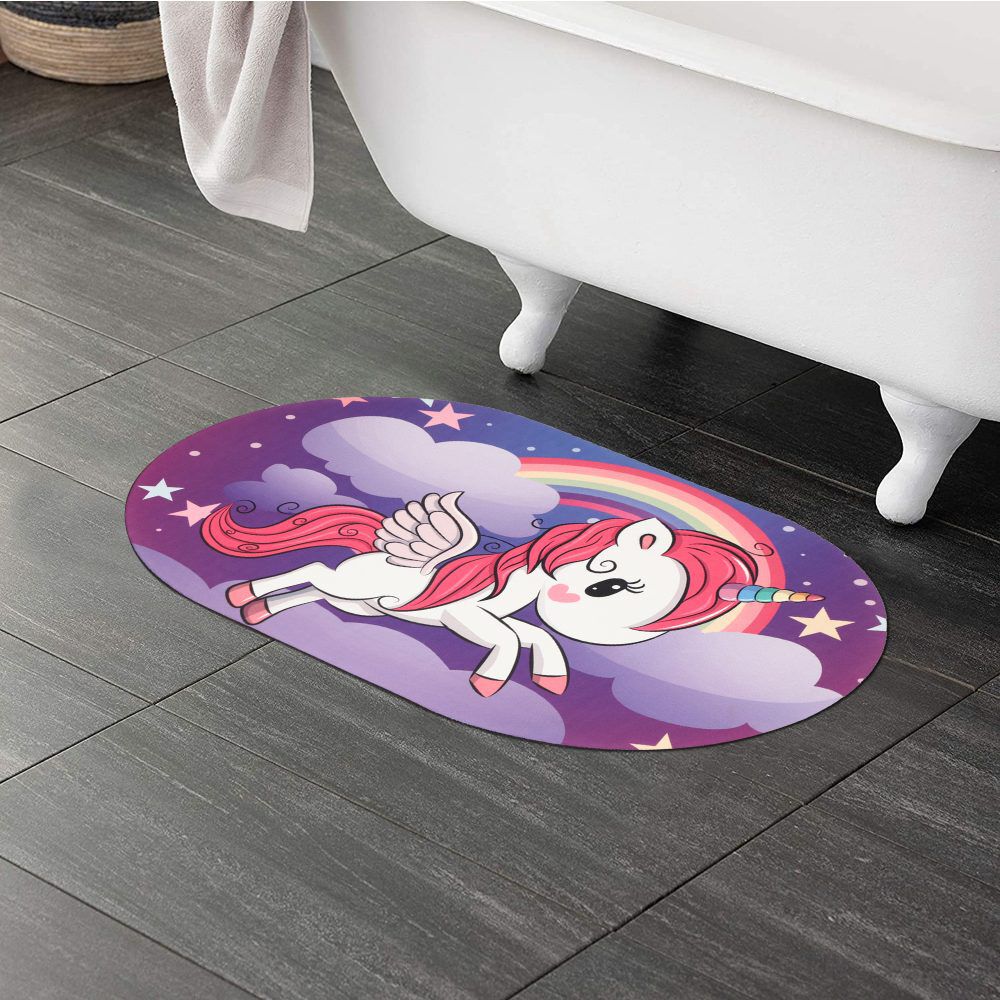 Home Beautiful                         Anti-Skid Polyurethanerple Polyester Bath Mat