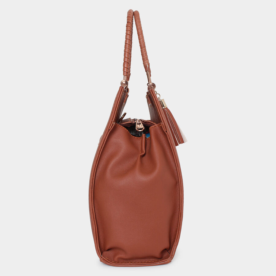 Women Solid Tan Handbag, , large image number null