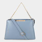 Women's Light Blue Polyurethane Bag, , small