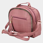 Women's Pink Polyurethane Sling Bag, , small image number null