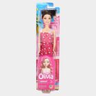 Kid's Cute Princess Doll in Pink Heart Print Dress, , small