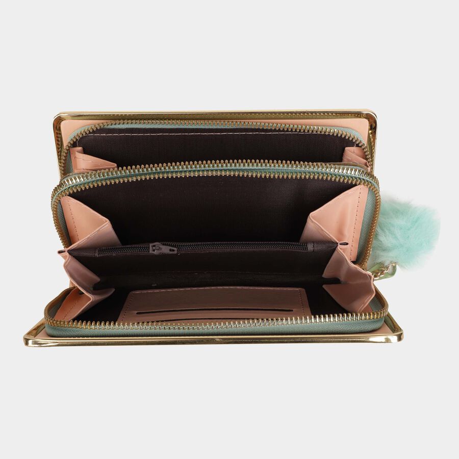 Women's Polyurethane Zipper Hand Pouch, , large image number null