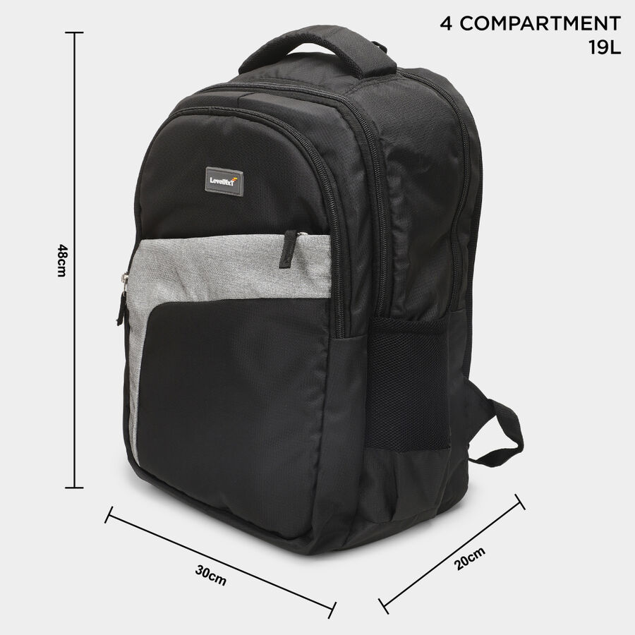 Black Polyester Backpack, , large image number null