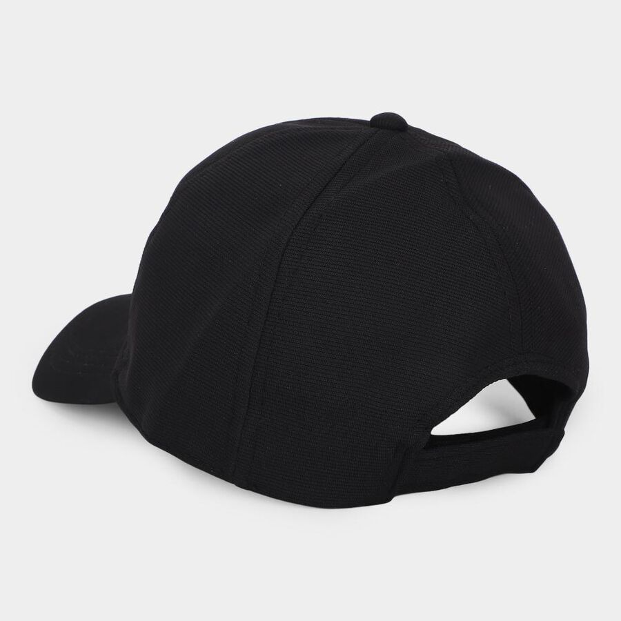 Men's Black Fabric Cap, , large