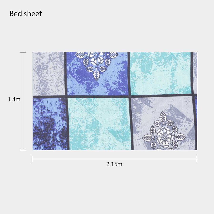 Teal Blue Microfiber Single Bedsheet, , large image number null