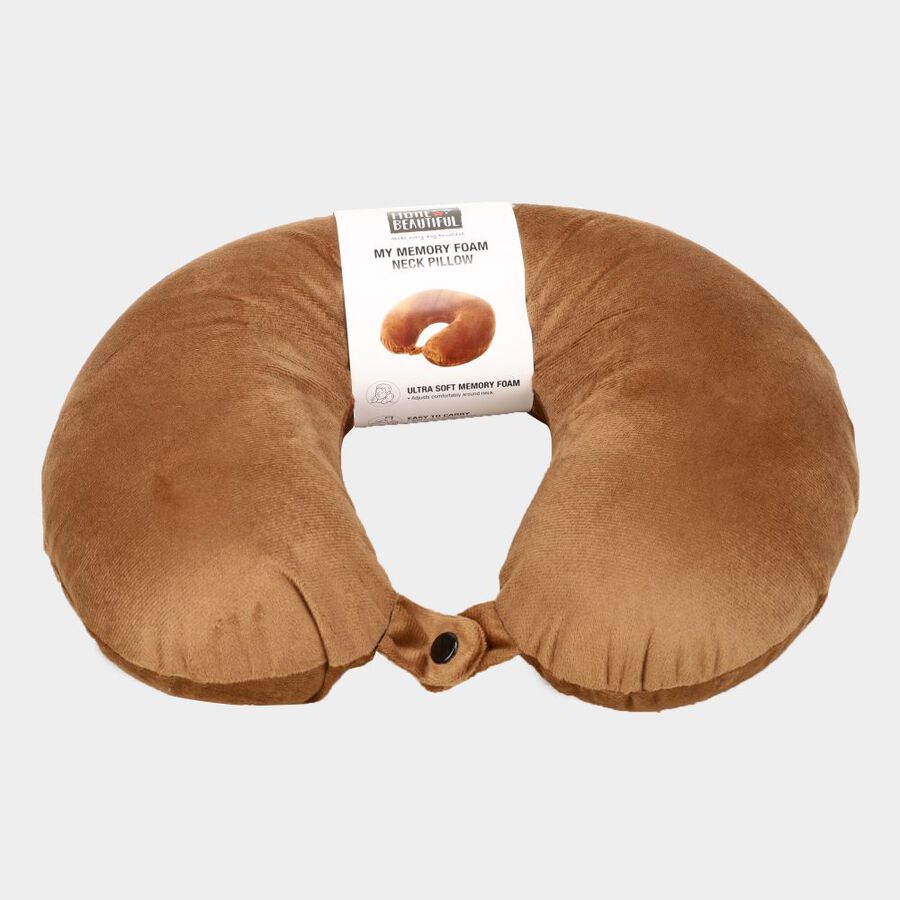 Brown Memory Foam Neck Pillow, , large image number null