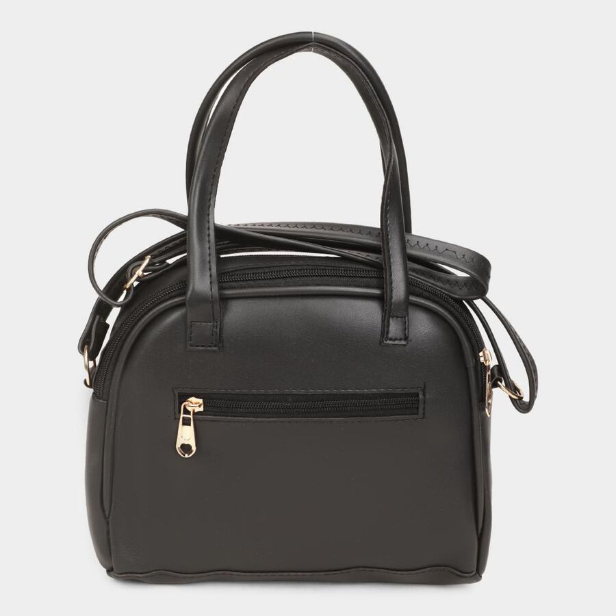 Women's Black Polyurethane Sling Bag, , large image number null