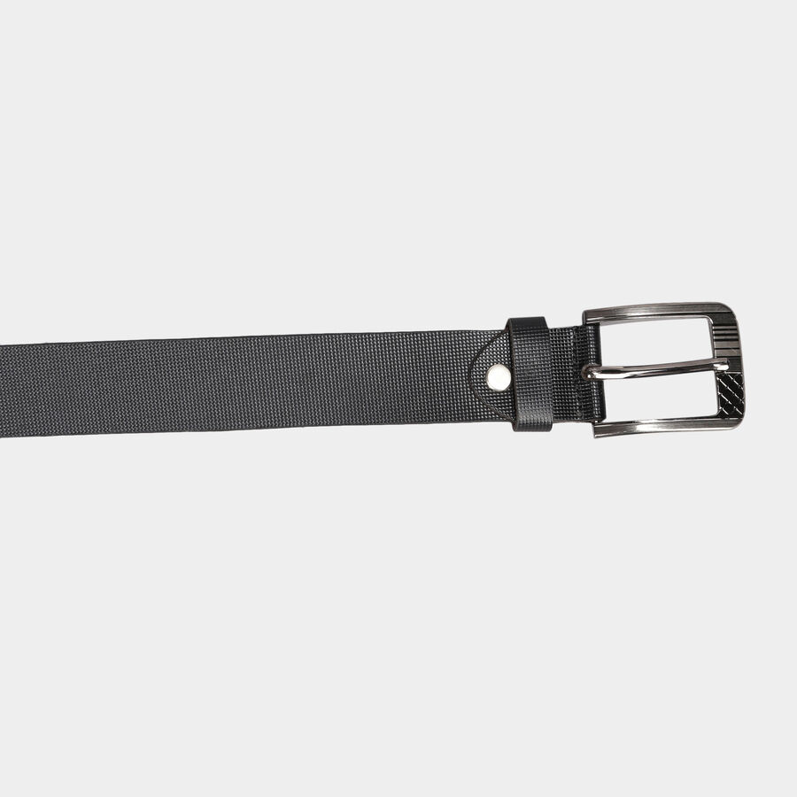 Men's Black Leather Casual Belt, , large image number null