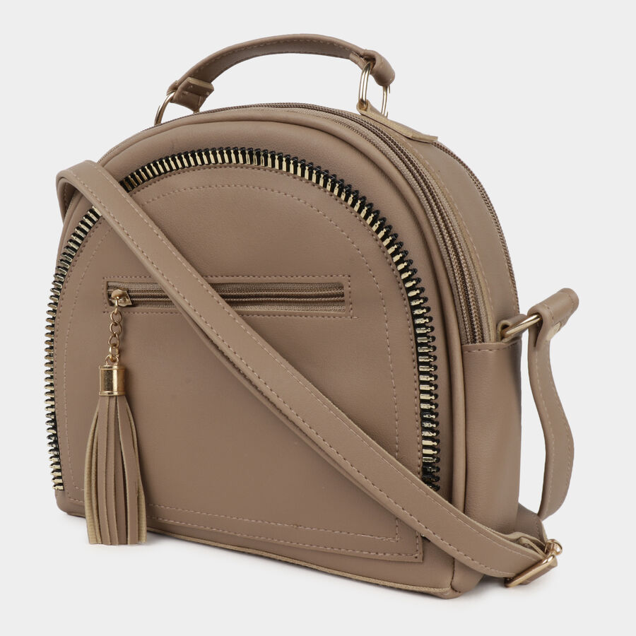 Women Plain Beige Sling Bag, , large image number null