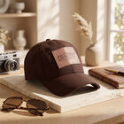 Men's Brown Fabric Cap, , small