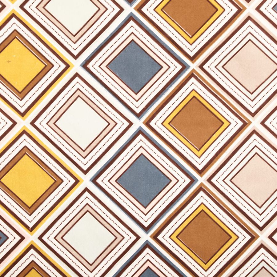 Multicolor Geometric Printed Single Bedsheet, , large