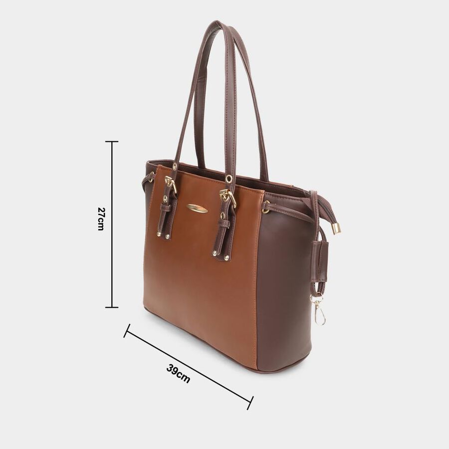 Women's Tan Polyurethane Hand Bag, , large image number null