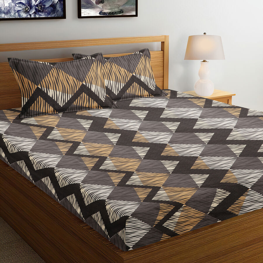 120 GSM Grey Microfiber Double Bedsheet, , large image number null