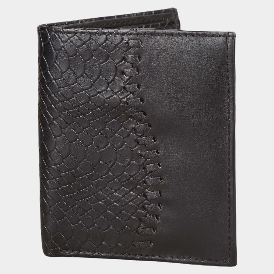 Men's Black Polyurethane Wallet, , large image number null