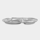 Stainless Steel Partition Oval Plate (Thali), , small image number null