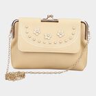 Women's Tan Polyurethane Sling Bag, , small